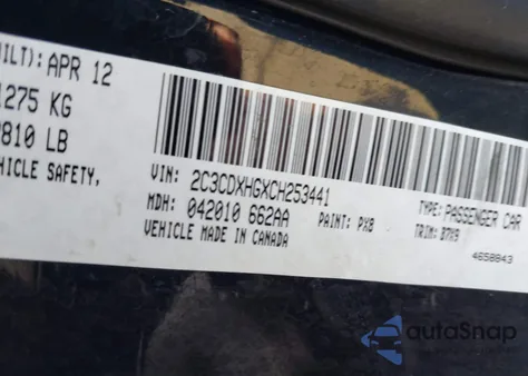 2012 Dodge Charger Sxt z USA, uszkodzony, nr VIN 2C3CDXHGXCH253441